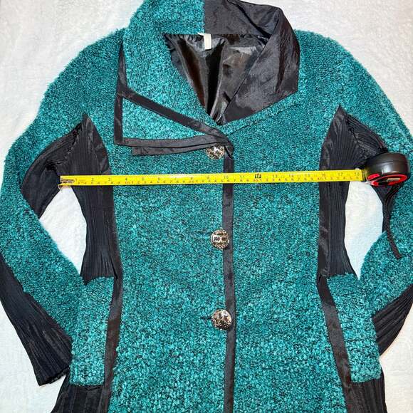 LINDI Teal Textured Art Jacket | Lagenlook Boutique Coat - Picture 5 of 10